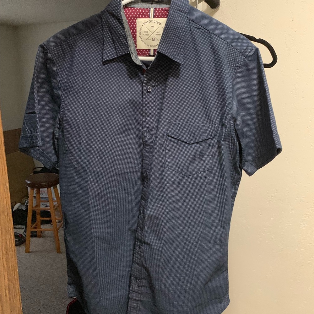Native Code Micro Dot Slim Fit Shirt - M